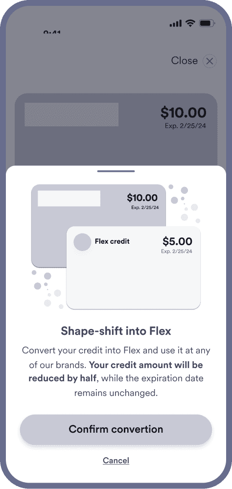 Concept 2: swap for Flex credits